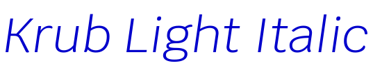 Krub Light Italic font